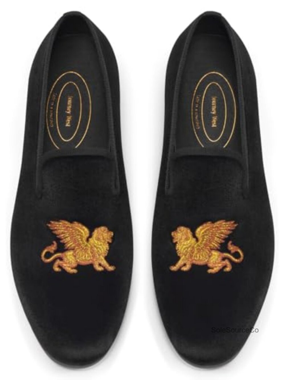 Men's Velvet Loafers Embroidered Slip-On Dress Shoes Tuxedo Smoking Slippers